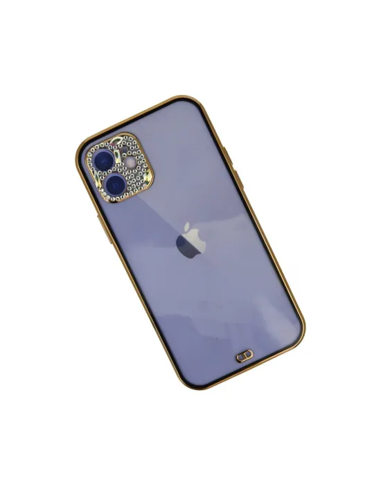Apple İphone 12 Kılıf Liva Taşlı Silikon - Siyah