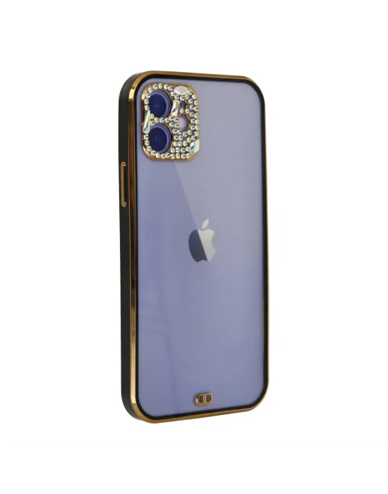 Apple İphone 12 Kılıf Liva Taşlı Silikon - Siyah