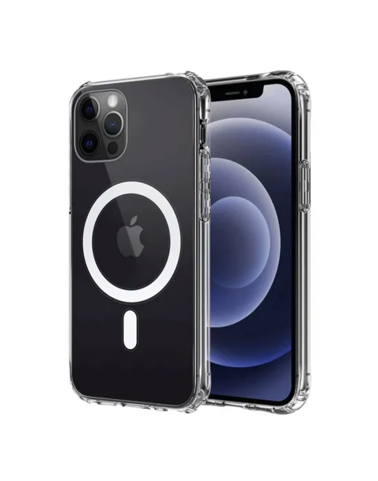 Apple İphone 12 Kılıf Magneticsafe Şeffaf Silikon - Şeffaf