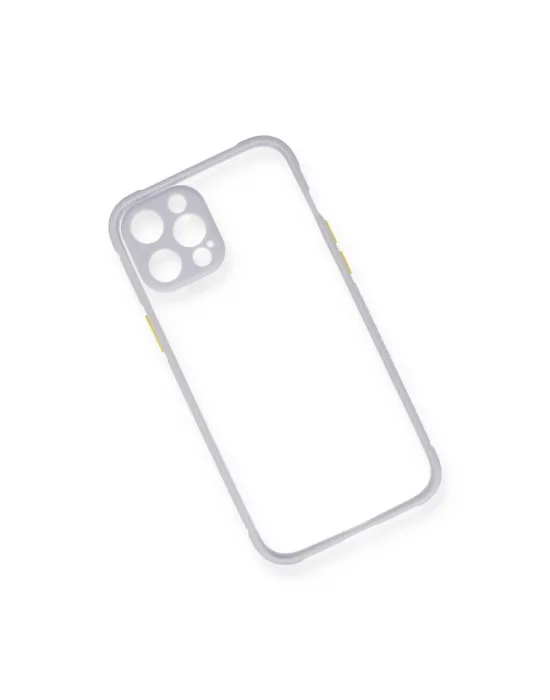 Apple İphone 12 Kılıf Miami Şeffaf Silikon - Lila