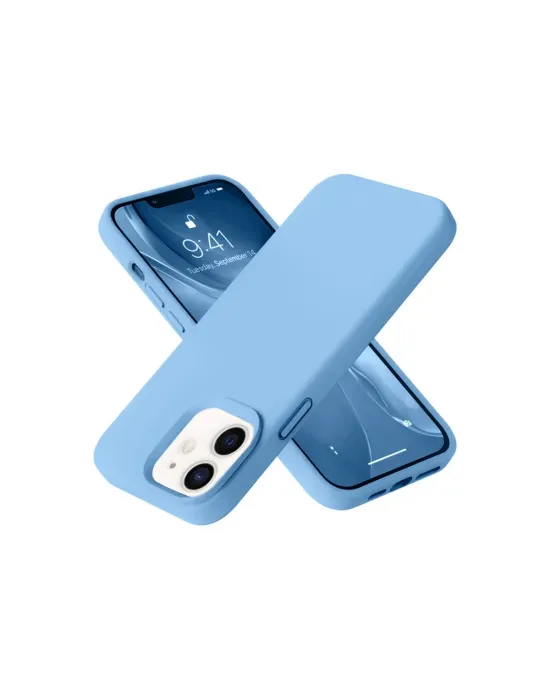 Apple İphone 12 Kılıf Nano İçi Kadife Silikon - Mavi