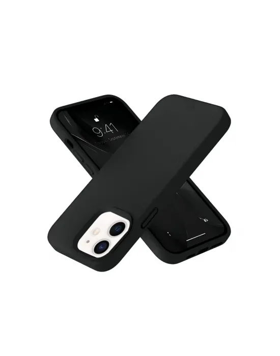 Apple İphone 12 Kılıf Nano İçi Kadife Silikon- Siyah