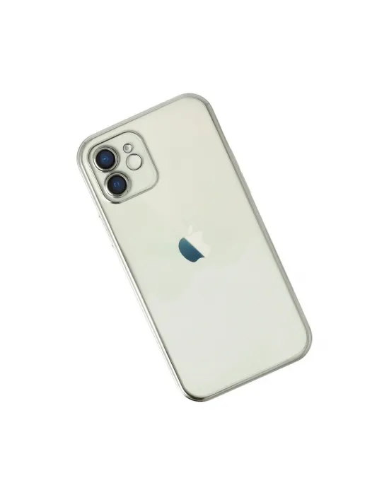 Apple İphone 12 Kılıf Razer Lensli Silikon - Gümüş
