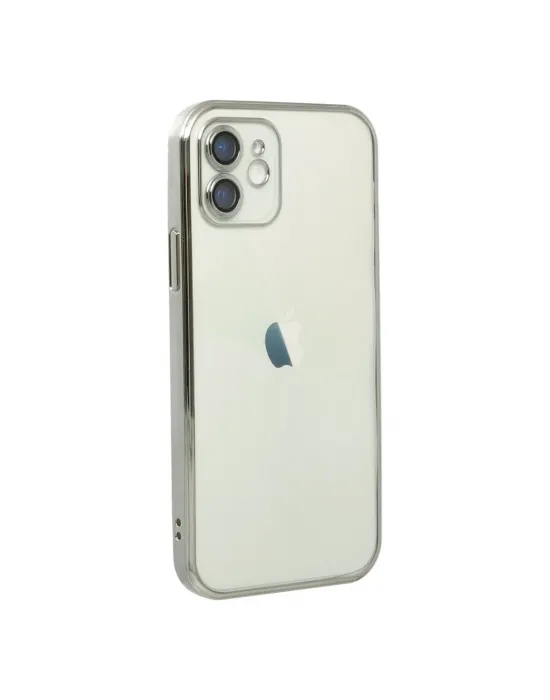 Apple İphone 12 Kılıf Razer Lensli Silikon - Gümüş