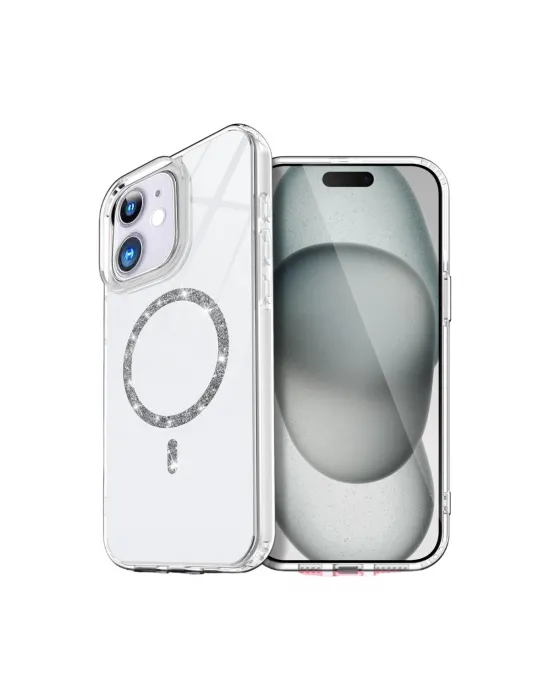 Apple İphone 12 Live Diamond Magsafe Kapak - Şeffaf
