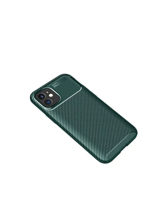 Apple İphone 12 Mini Kılıf Auto Focus Karbon Kapak - Yeşil