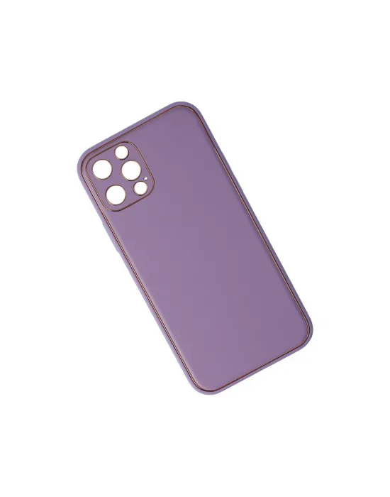 Apple İphone 12 Pro Kılıf Coco Deri Silikon Kapak - Lila
