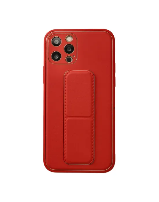 Apple İphone 12 Pro Kılıf Coco Deri Standlı Kapak - Kırmızı