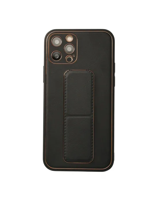Apple İphone 12 Pro Kılıf Coco Deri Standlı Kapak - Siyah