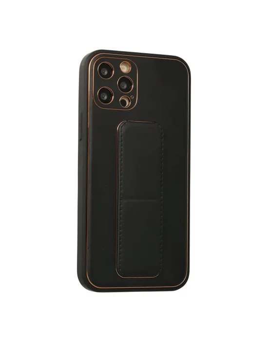 Apple İphone 12 Pro Kılıf Coco Deri Standlı Kapak - Siyah