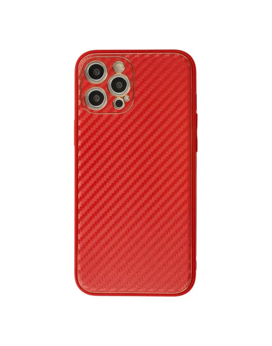 Apple İphone 12 Pro Kılıf Coco Karbon Silikon - Kırmızı