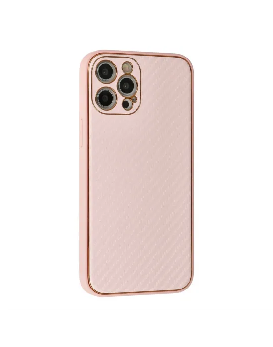 Apple İphone 12 Pro Kılıf Coco Karbon Silikon - Pembe