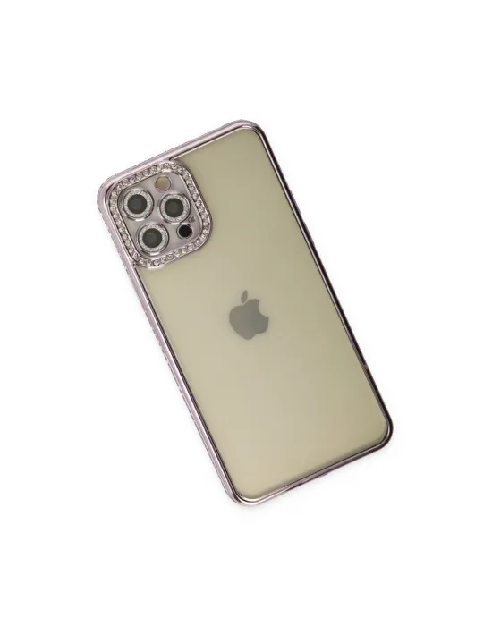 Apple İphone 12 Pro Kılıf Joke Taşlı Silikon - Mor