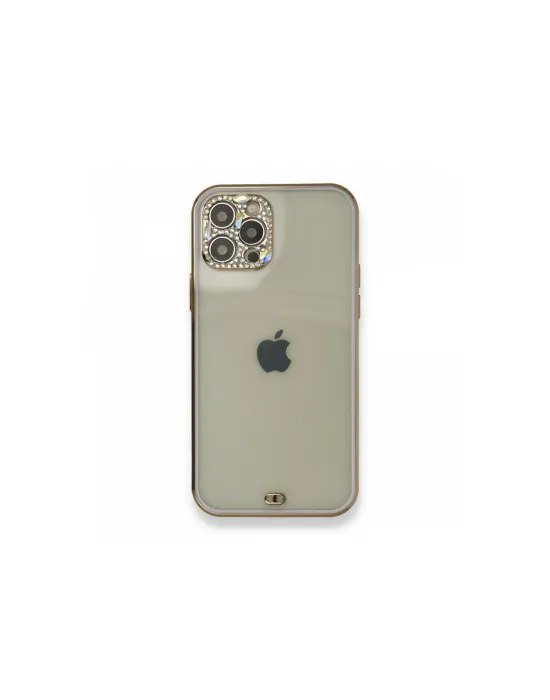 Apple İphone 12 Pro Kılıf Liva Taşlı Silikon - Mor