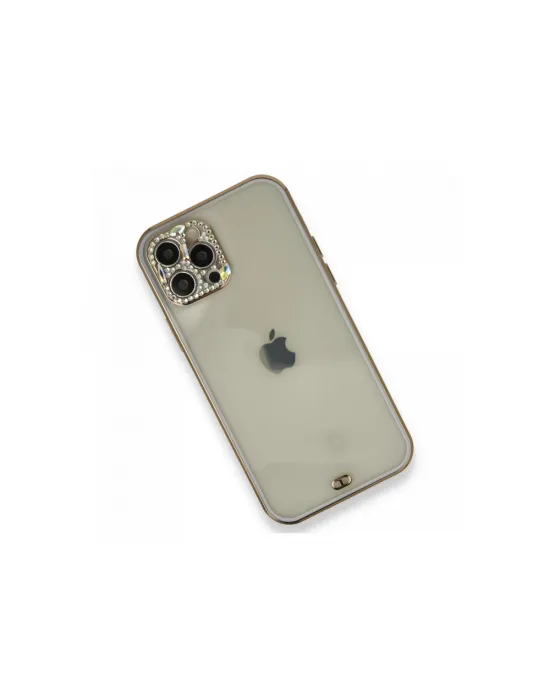 Apple İphone 12 Pro Kılıf Liva Taşlı Silikon - Mor