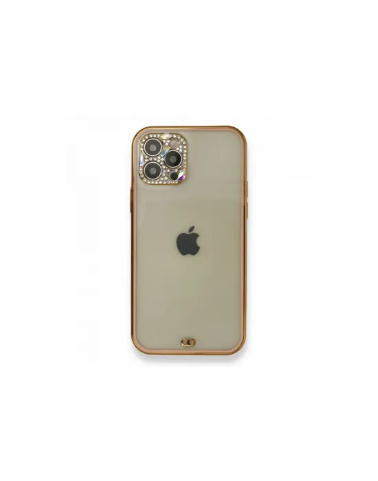 Apple İphone 12 Pro Kılıf Liva Taşlı Silikon - Pembe