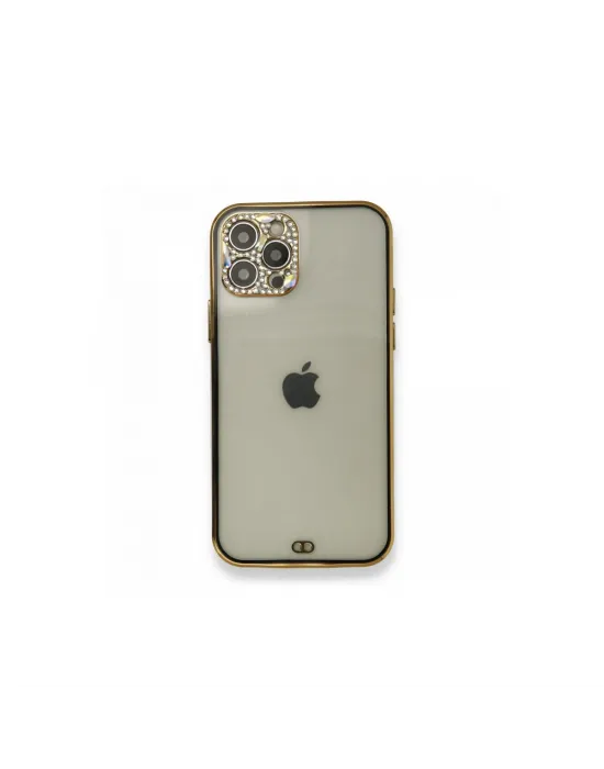 Apple İphone 12 Pro Kılıf Liva Taşlı Silikon - Siyah