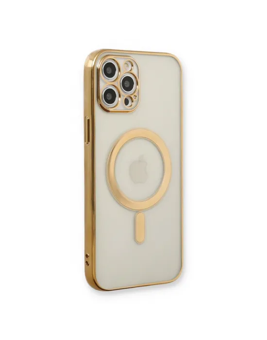 Apple İphone 12 Pro Kılıf Magneticsafe Lazer Silikon - Gold