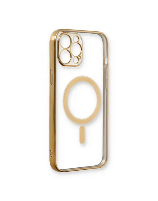 Apple İphone 12 Pro Kılıf Magneticsafe Lazer Silikon - Gold