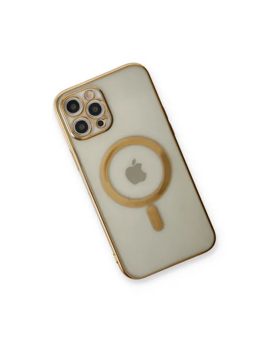 Apple İphone 12 Pro Kılıf Magneticsafe Lazer Silikon - Gold