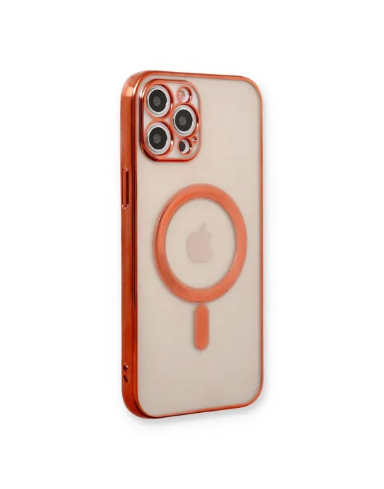 Apple İphone 12 Pro Kılıf Magneticsafe Lazer Silikon - Kırmızı