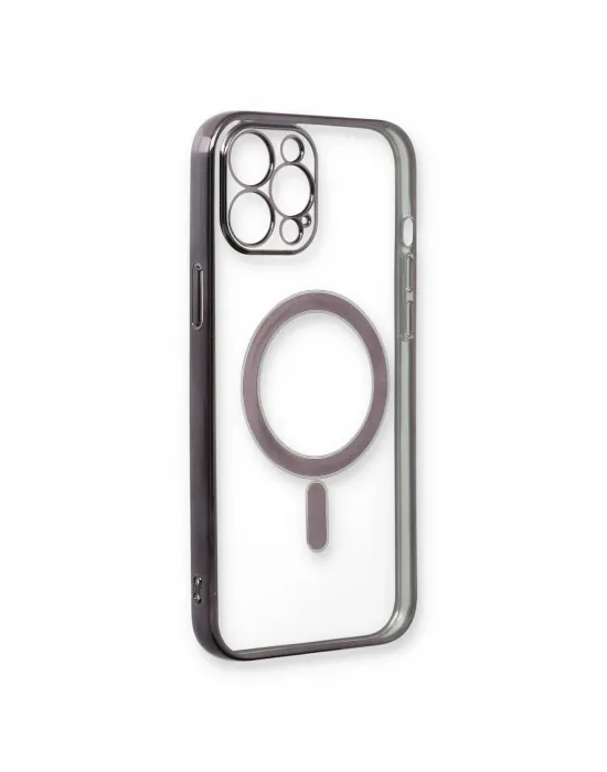 Apple İphone 12 Pro Kılıf Magneticsafe Lazer Silikon - Siyah