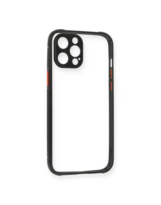 Apple İphone 12 Pro Kılıf Miami Şeffaf Silikon - Siyah
