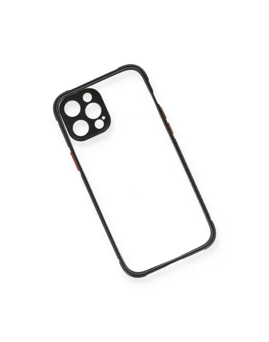 Apple İphone 12 Pro Kılıf Miami Şeffaf Silikon - Siyah
