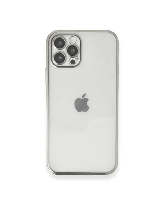 Apple İphone 12 Pro Kılıf Razer Lensli Silikon - Gümüş