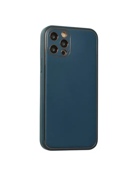 Apple İphone 12 Pro Max Kılıf Coco Deri Silikon Kapak - Mavi