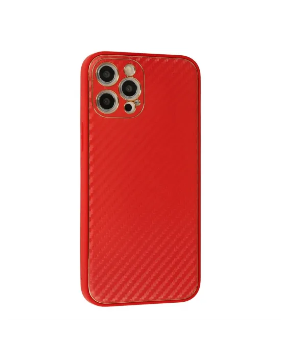 Apple İphone 12 Pro Max Kılıf Coco Karbon Silikon - Kırmızı