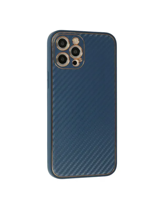 Apple İphone 12 Pro Max Kılıf Coco Karbon Silikon - Mavi