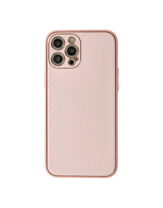 Apple İphone 12 Pro Max Kılıf Coco Karbon Silikon - Pembe