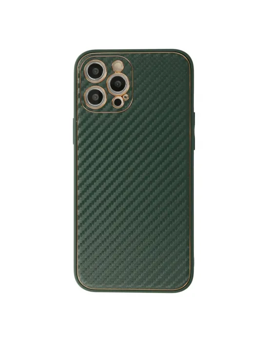 Apple İphone 12 Pro Max Kılıf Coco Karbon Silikon - Yeşil