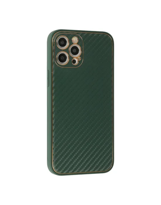 Apple İphone 12 Pro Max Kılıf Coco Karbon Silikon - Yeşil