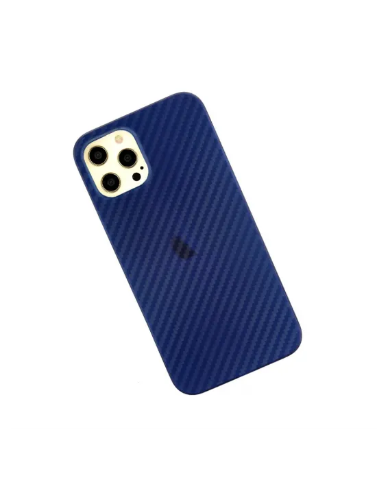 Apple İphone 12 Pro Max Kılıf Karbon Pp Silikon - Mavi