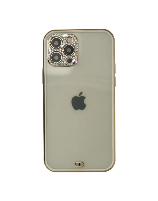 Apple İphone 12 Pro Max Kılıf Liva Taşlı Silikon - Beyaz