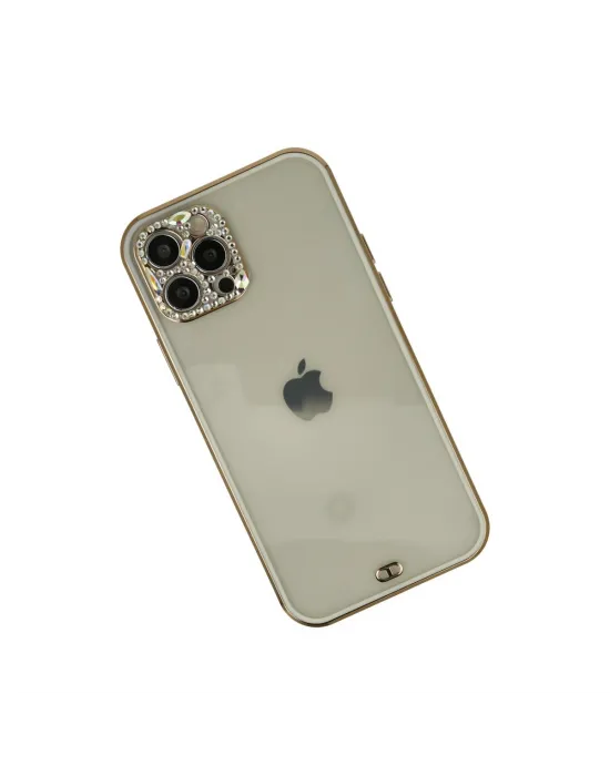 Apple İphone 12 Pro Max Kılıf Liva Taşlı Silikon - Beyaz