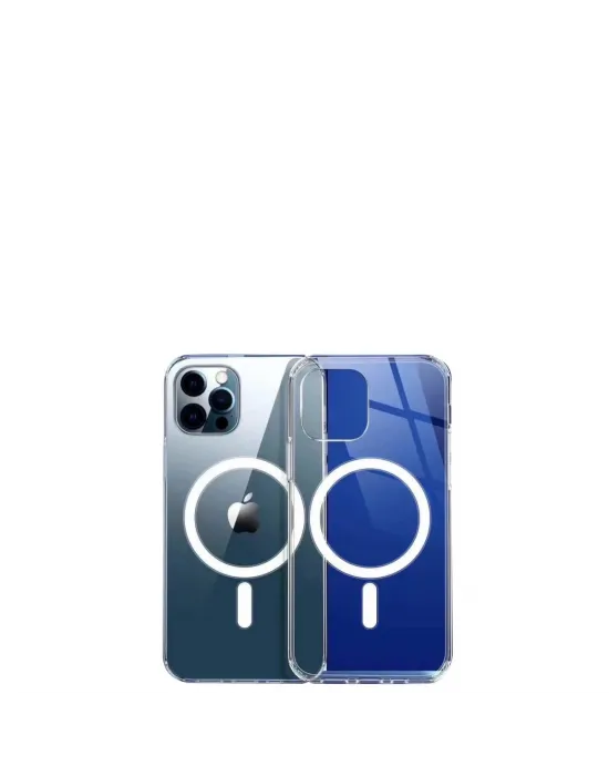 Apple İphone 12 Pro Max Kılıf Magneticsafe Şeffaf Silikon - Şeffaf