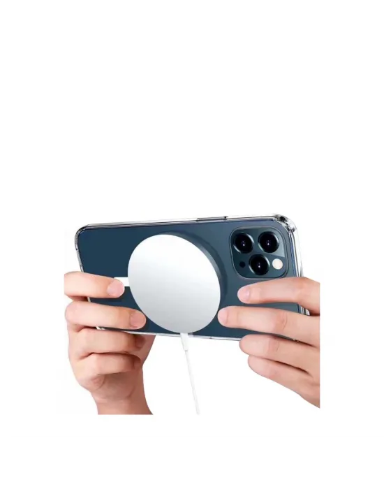 Apple İphone 12 Pro Max Kılıf Magneticsafe Şeffaf Silikon - Şeffaf