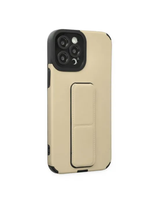 Apple İphone 12 Pro Max Kılıf Mega Standlı Silikon - Gold
