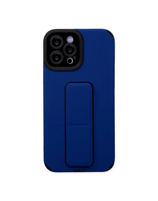 Apple İphone 12 Pro Max Kılıf Mega Standlı Silikon - Mavi