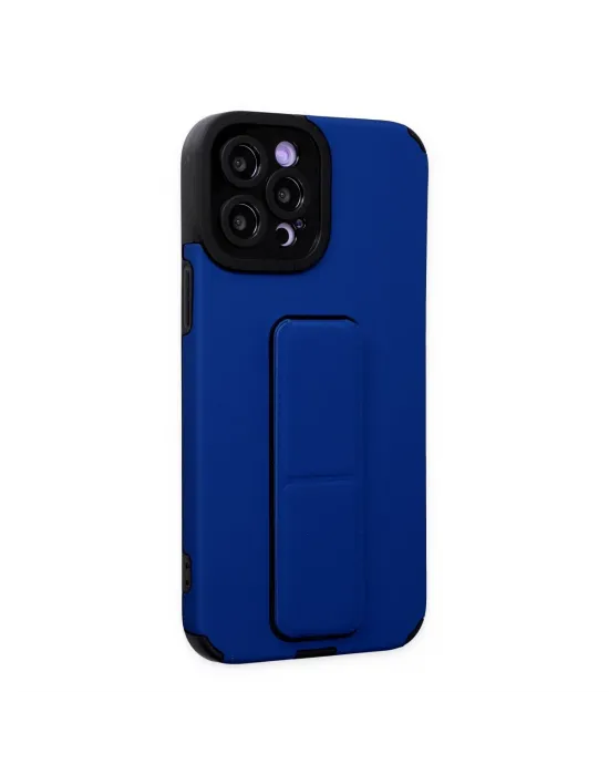 Apple İphone 12 Pro Max Kılıf Mega Standlı Silikon - Mavi