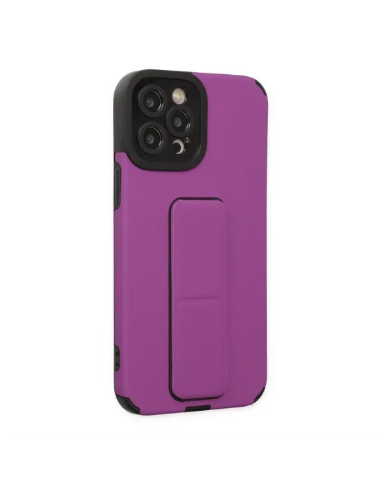 Apple İphone 12 Pro Max Kılıf Mega Standlı Silikon - Mor