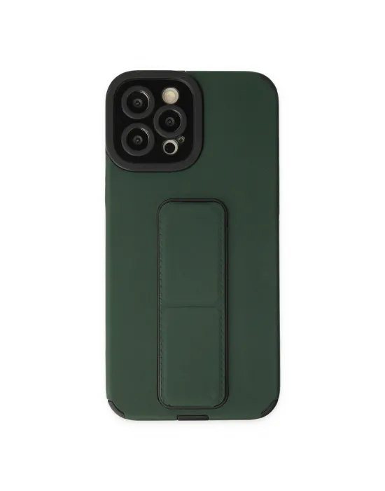 Apple İphone 12 Pro Max Kılıf Mega Standlı Silikon - Yeşil