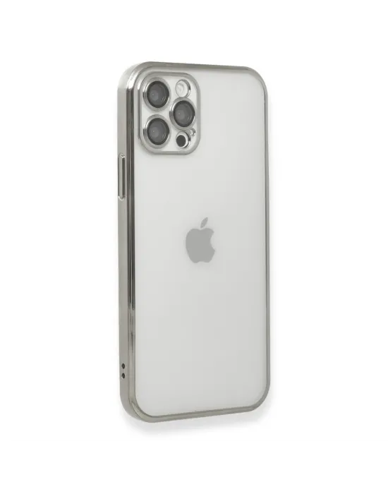 Apple İphone 12 Pro Max Kılıf Razer Lensli Silikon - Gümüş
