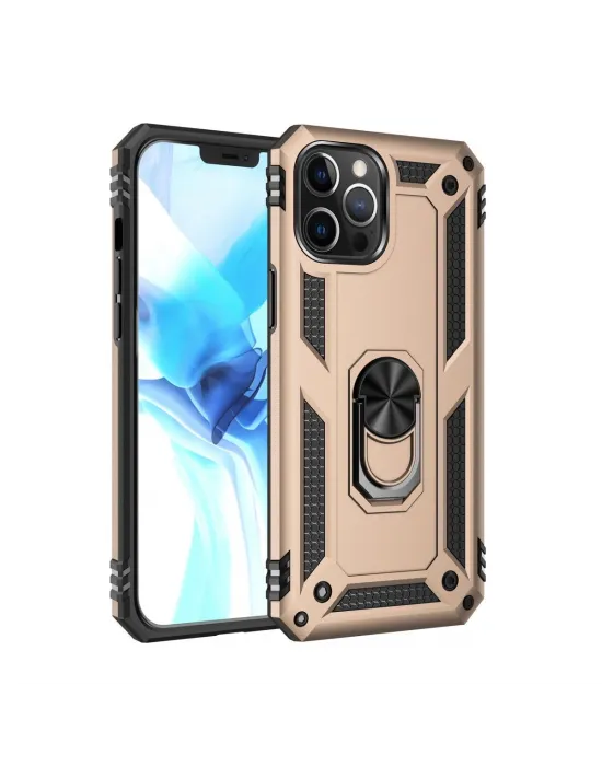 Apple İphone 12 Pro Max Kılıf Sofya Yüzüklü Silikon Kapak - Gold