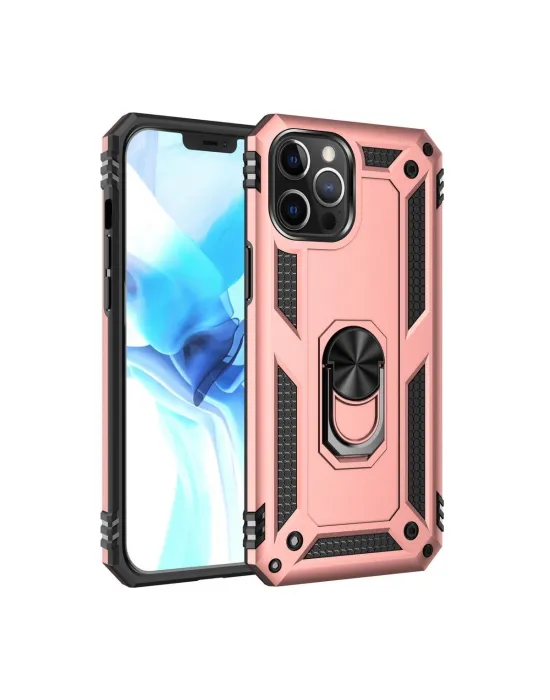 Apple İphone 12 Pro Max Kılıf Sofya Yüzüklü Silikon Kapak - Rose