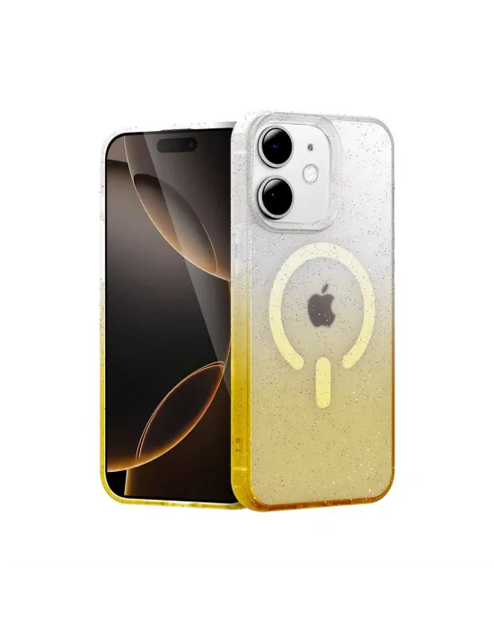 Apple İphone 12 Pummel Shiny Magsafe Kapak - Gold