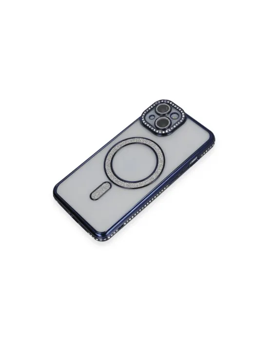 Apple İphone 13 Kılıf Joke Simli Magneticsafe Kılıf - Lacivert